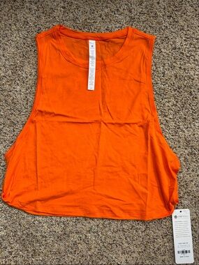 NEW CRZ YOGA Orange Sleeveless Muscle Tee Crop Tank